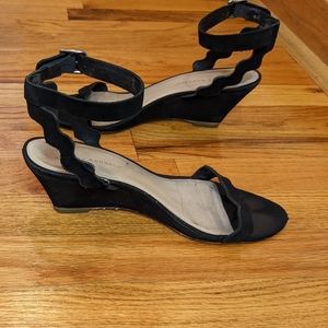 Loeffler Randall Black Suede Low Wedges